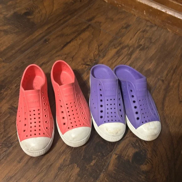 Native | Kids Pink and Purple Slip-On Sneakers - Picture 2 of 8